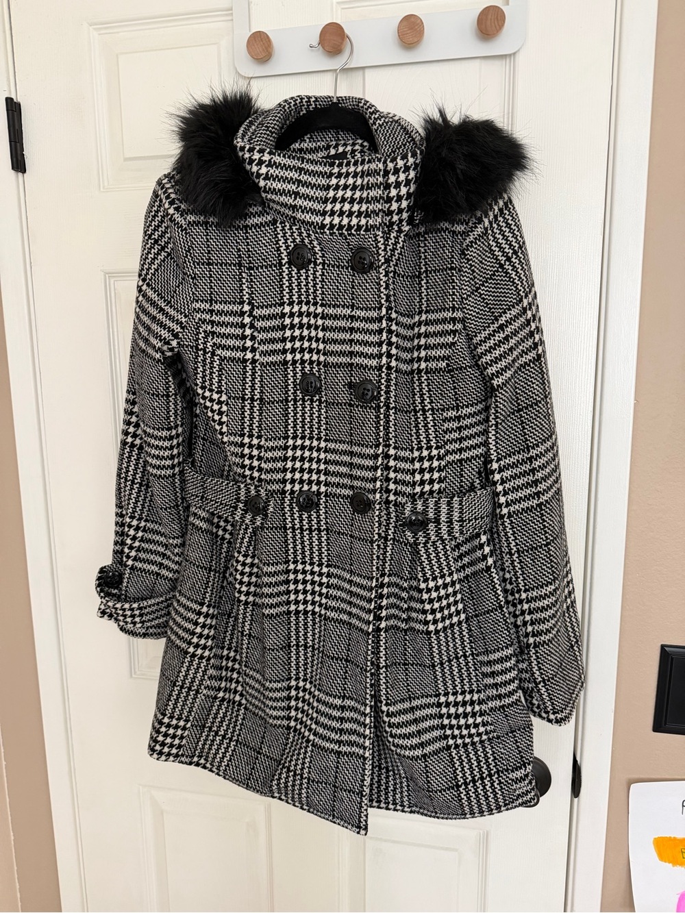 Plaid peacoat